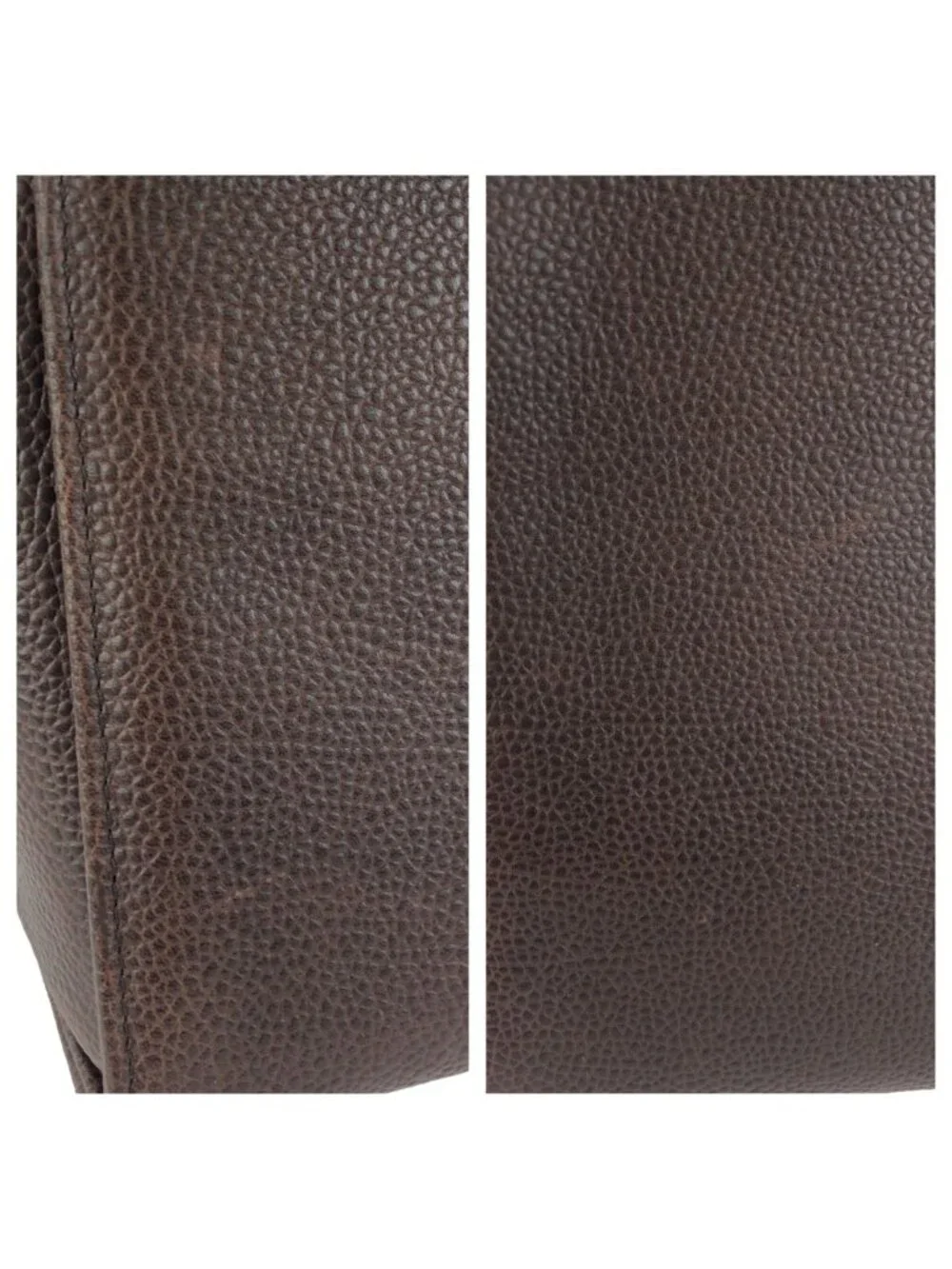 Saint Laurent Vintage YSL Brown Gold Leather Handbag